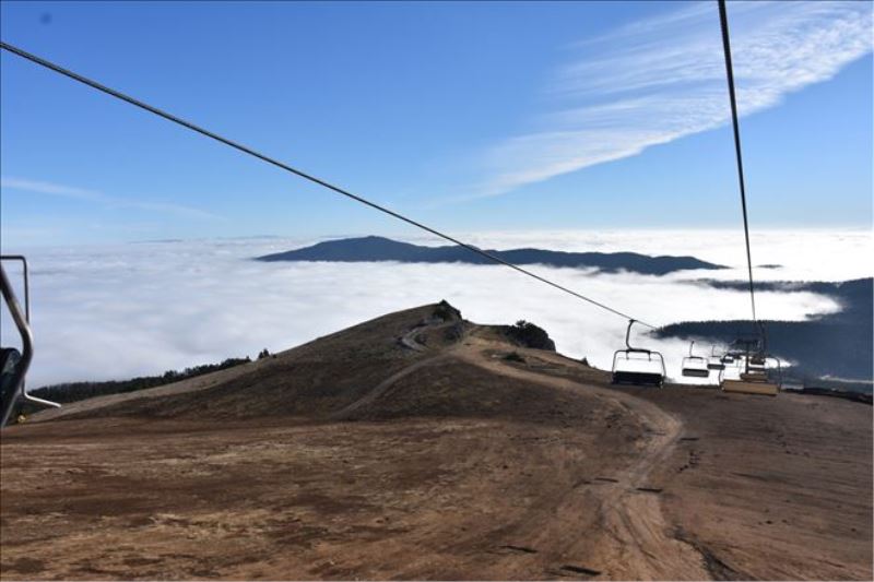 Keltepe Kayak Merkezi´ni kaplayan bulutlardan görsel şölen